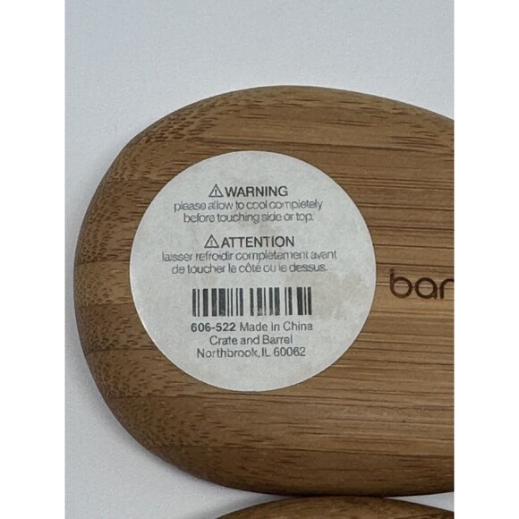 Crate & Barrel Wooden Tea light Candle Holders Set of (2) Bambu 3.5”x2.5” - Picture 7 of 8